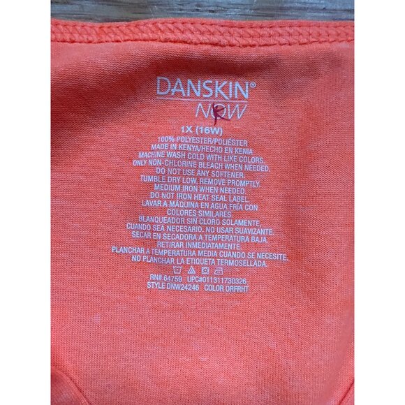 Danskin Now Womens Coral Sleeveless Activewear Tank Top 1X (16W) Polyester Light - Picture 4 of 6